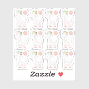 Sticker Papier à grappes de bébé Giraffe Floral Crown Nurs