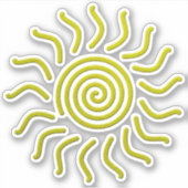 Sticker Papier coupé Soleil jaune (Devant)