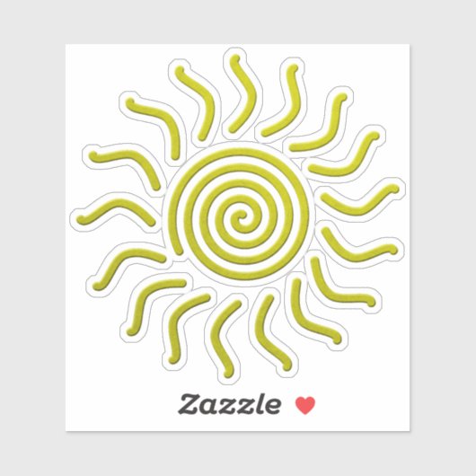 Sticker Papier coupé Soleil jaune (Feuille)