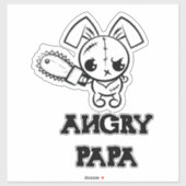 Sticker Papier grumpy Voodoo Bunny mignon (Feuille)