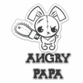 Sticker Papier grumpy Voodoo Bunny mignon (Devant)