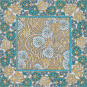 Sticker papier peint bleu art nouveau cyclamen (Devant)