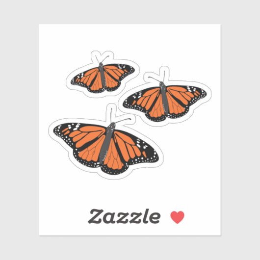 Sticker Papillon à trois monarques (Feuille)