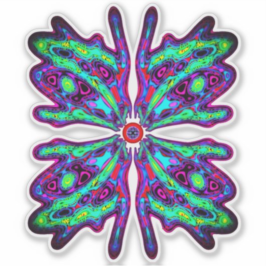 Sticker papillon Alien b (motif coloré) v3 (Devant)