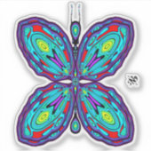 Sticker papillon Alien (motif coloré) v1 (Devant)