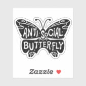 Sticker Papillon anti-social (Feuille)