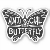 Sticker Papillon anti-social (Devant)