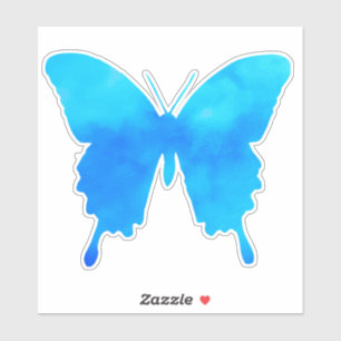 Sticker Papillon aquarelle - Nuances de bleu ciel