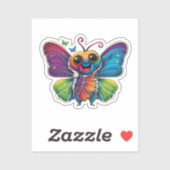 Sticker Papillon arc-en-ciel (Feuille)
