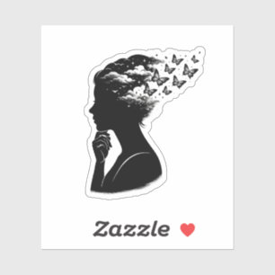 Sticker Papillon artistique ciel nocturne esthétique