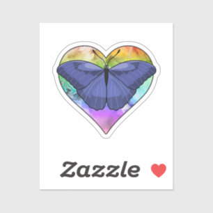 Sticker Papillon au coeur