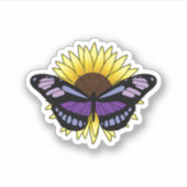 Sticker Papillon au tournesol (Devant)