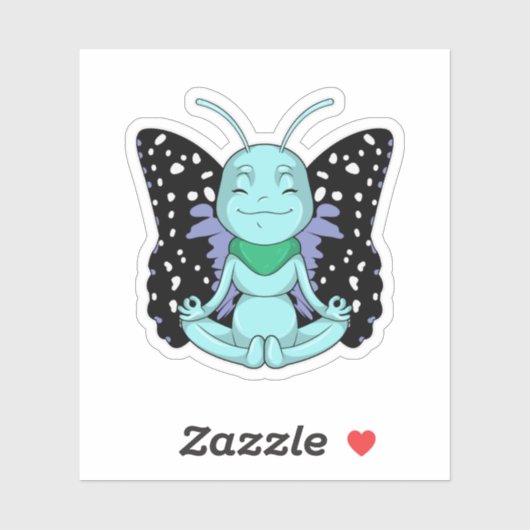 Sticker Papillon au Yoga Stretching Legs (Feuille)
