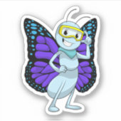 Sticker Papillon aux lunettes (Devant)