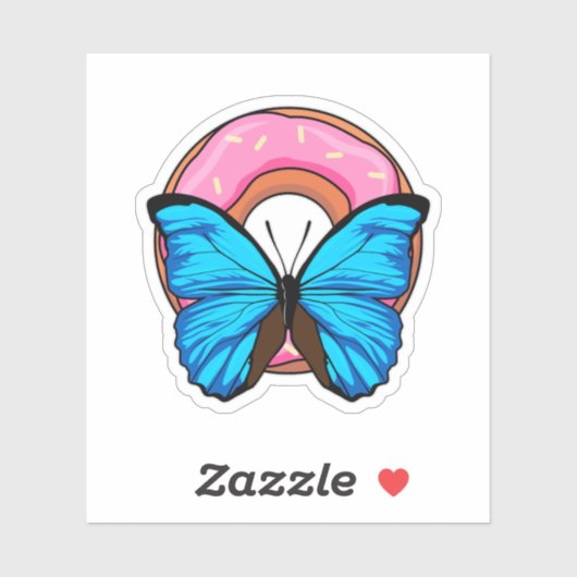 Sticker Papillon avec Donut (Feuille)