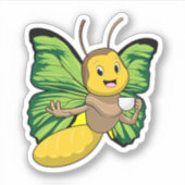 Sticker Papillon avec la coupe de café (Devant)