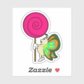 Sticker Papillon avec Lollipop (Feuille)