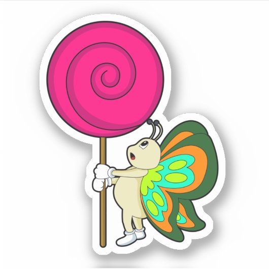Sticker Papillon avec Lollipop (Devant)