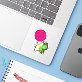 Sticker Papillon avec Lollipop (Ordinateur portable avec iPhone)