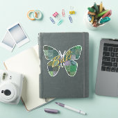 Sticker Papillon Batik Vert (Couverture iPad)