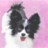 Sticker Papillon (blanc et noir) Peinture - Chien Art (Devant)