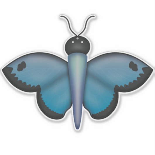 Sticker papillon bleu (Devant)