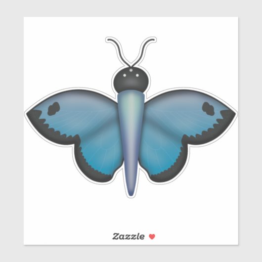 Sticker papillon bleu (Feuille)