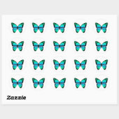 Sticker papillon bleu (Feuille)