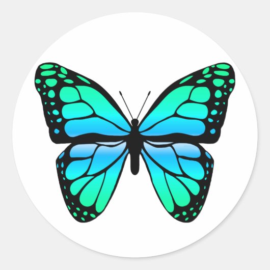 Sticker papillon bleu (Devant)