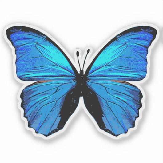 Sticker Papillon bleu (Devant)