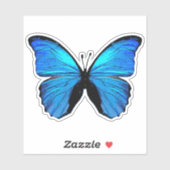 Sticker Papillon bleu (Feuille)
