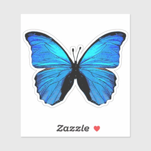 Sticker Papillon bleu (Feuille)