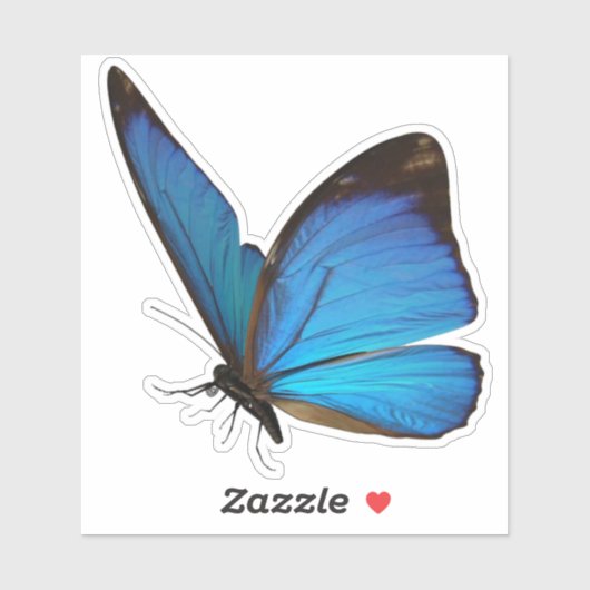 Sticker papillon bleu (Feuille)