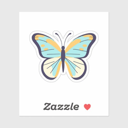 Sticker Papillon Bleu (Feuille)