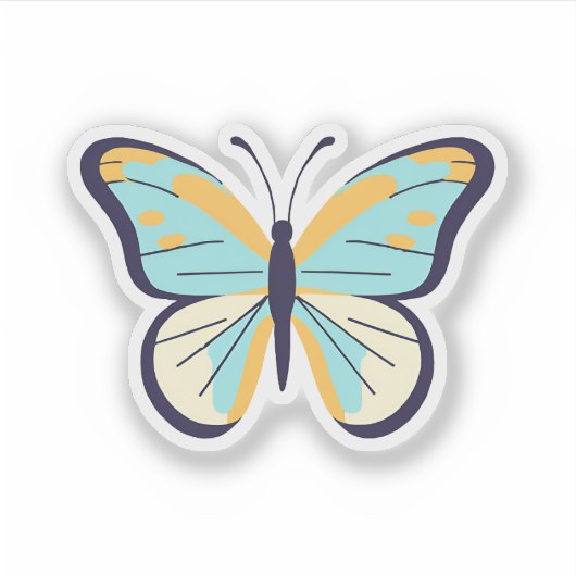 Sticker Papillon Bleu (Devant)