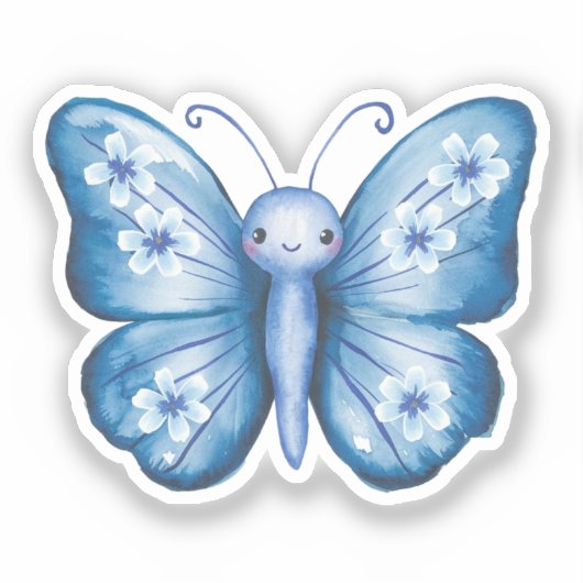 Sticker Papillon bleu (Recto)
