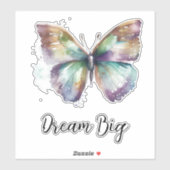 Sticker Papillon bleu aqua violet or moutarde (Feuille)