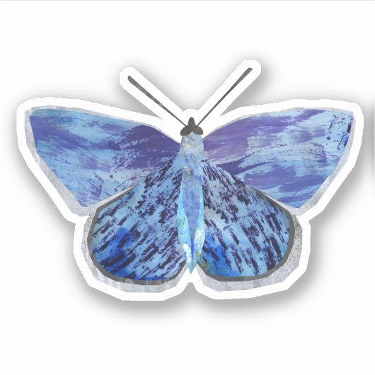 Sticker Papillon bleu commun (Devant)