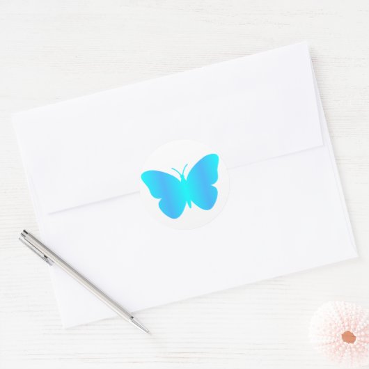Sticker papillon bleu dégradé (Enveloppe)