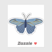 Sticker Papillon bleu et or (Feuille)