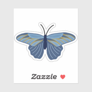 Sticker Papillon bleu et or