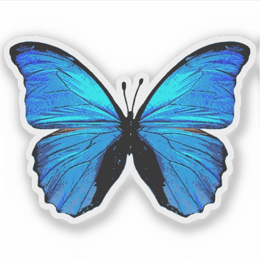 Sticker Papillon bleu morpho (Devant)