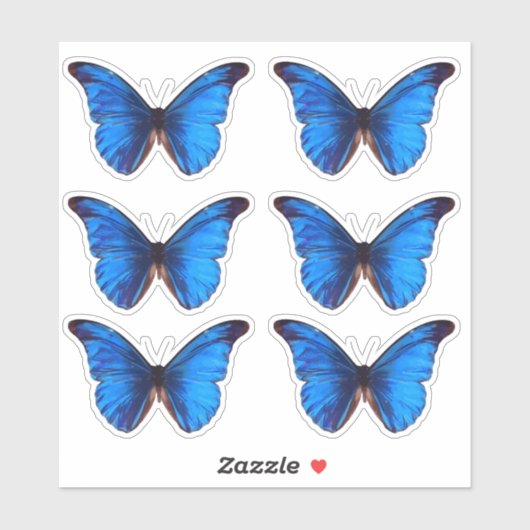 Sticker Papillon bleu Morpho | Vinyle coupé sur mesure (Feuille)