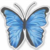 Sticker Papillon bleu personnalisé (Devant)