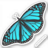 Sticker papillon bleu turquoise turquoise (Devant)