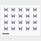 Sticker papillon bleu vibrant (Feuille)