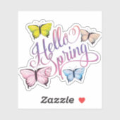 Sticker Papillon Bonjour printemps (Feuille)
