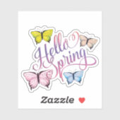 Sticker Papillon Bonjour Printemps (Feuille)