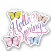 Sticker Papillon Bonjour Printemps (Devant)