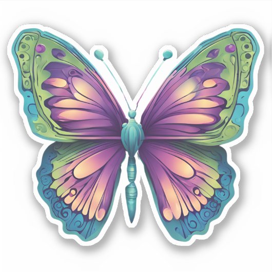 Sticker Papillon coloré étanche (Devant)